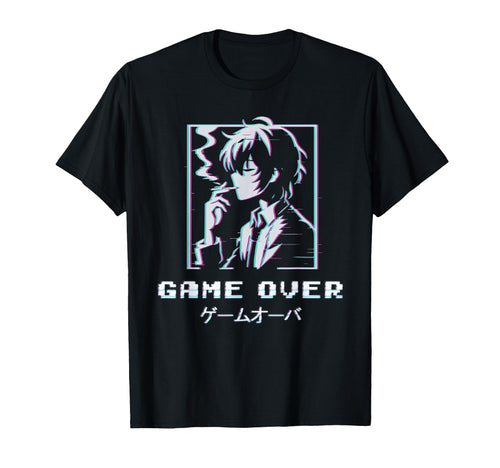 Game Over Anime Sad Japanese T-Shirt - Streetwear Style for Adults - T-Shirt, Sweatshirt, Hoodie