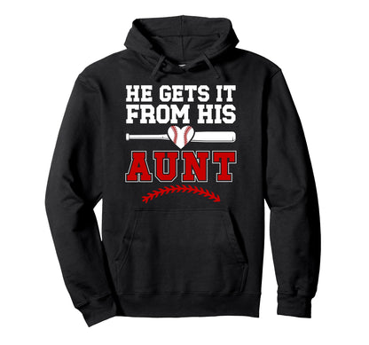 Proud Baseball Aunt Baseball Player Hoodie - Novelty Apparel Men Women - T-Shirt, Sweatshirt, Hoodie