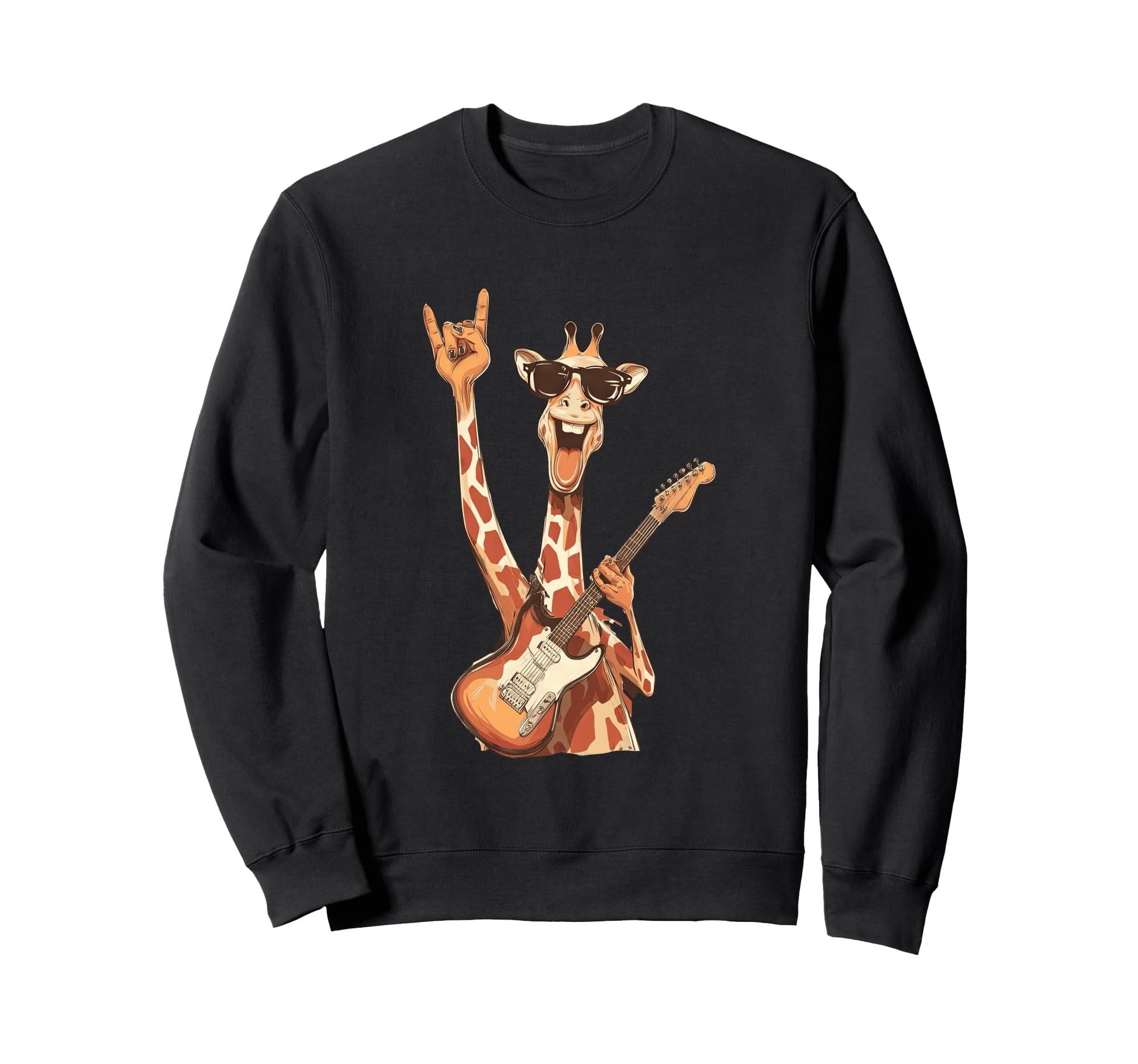 Giraffe Rock Music Funny Animal Sweatshirt - Aesthetic Graphic Unisex - T-Shirt, Sweatshirt, Hoodie