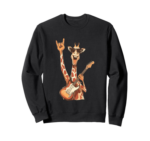 Giraffe Rock Music Funny Animal Sweatshirt - Aesthetic Graphic Unisex - T-Shirt, Sweatshirt, Hoodie