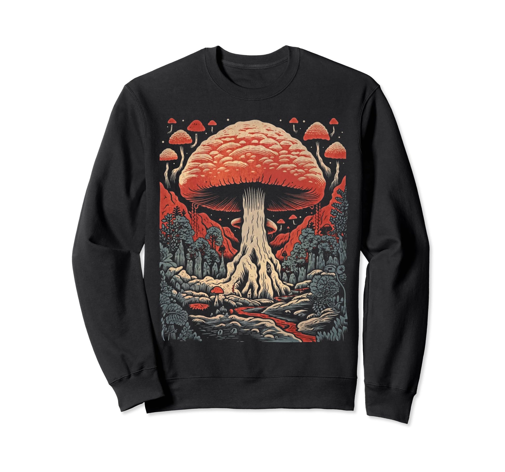 Mushroom Grunge Art 233 Sweatshirt - Unique Graphic Unisex - T-Shirt, Sweatshirt, Hoodie