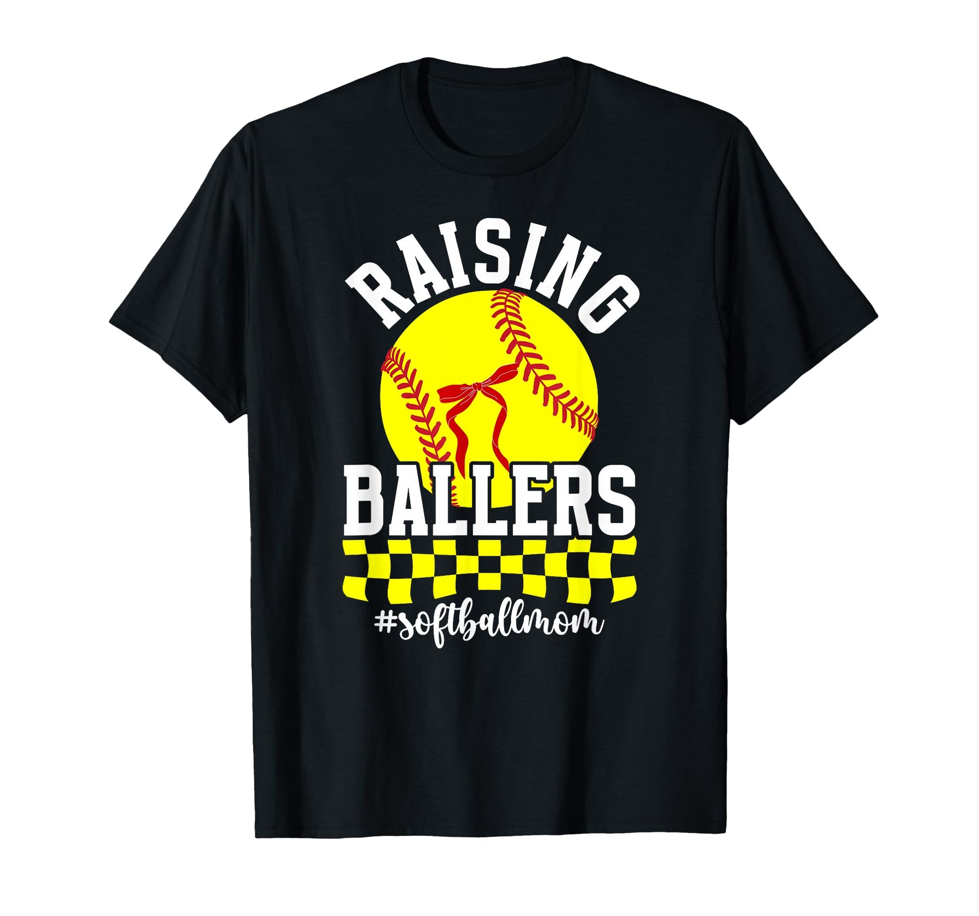 Raising Ballers Softball Mom Softball T-Shirt - Novelty Apparel Unisex - T-Shirt, Sweatshirt, Hoodie