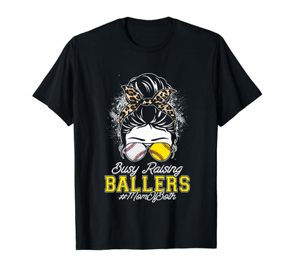 Busy Raising Ballers Baseball T-Shirt - Casual Everyday Wear Men Women - T-Shirt, Sweatshirt, Hoodie