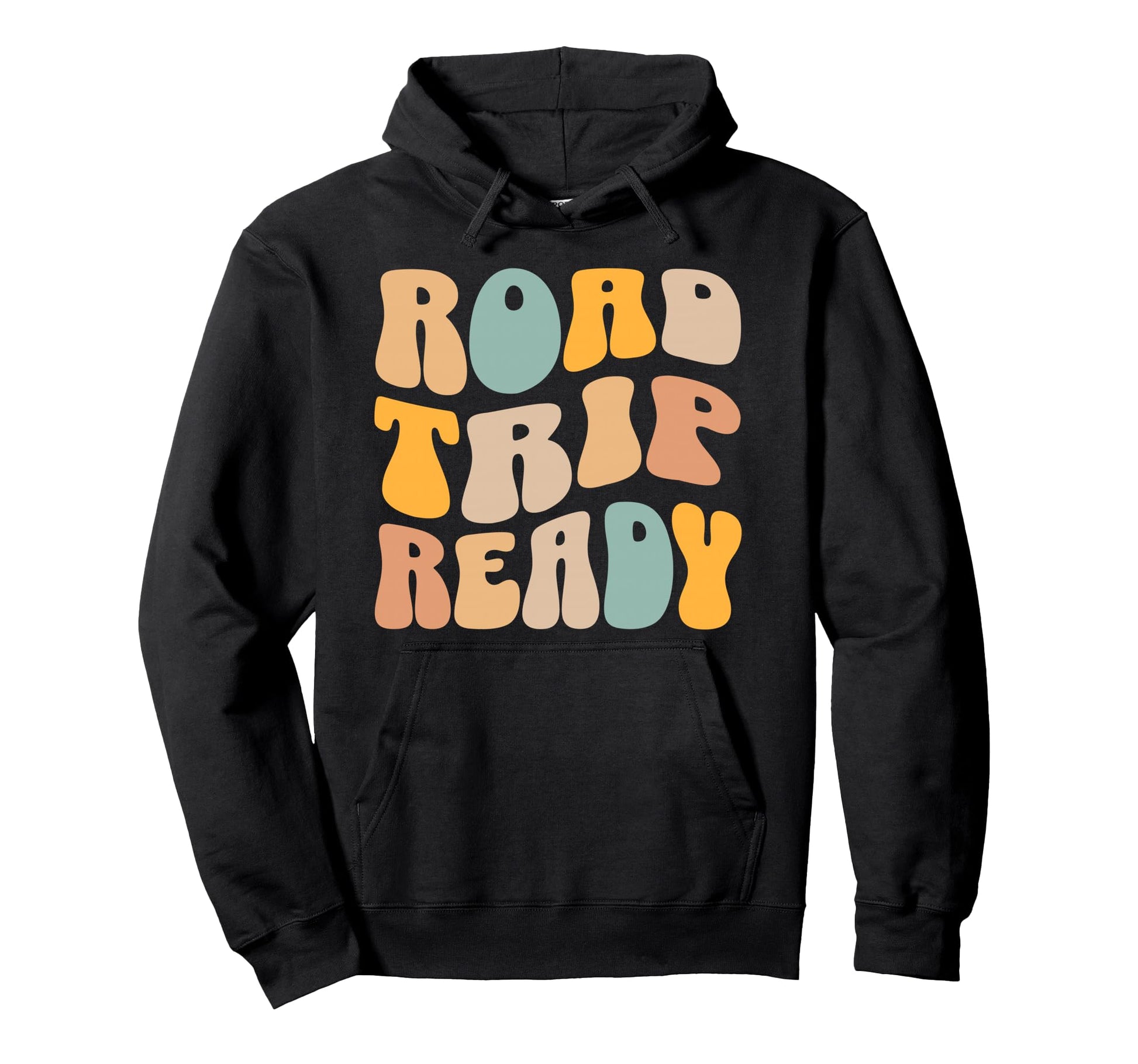 Road Trip Ready Boho Wavy Letters Hoodie - Custom Art Print for Adults - T-Shirt, Sweatshirt, Hoodie