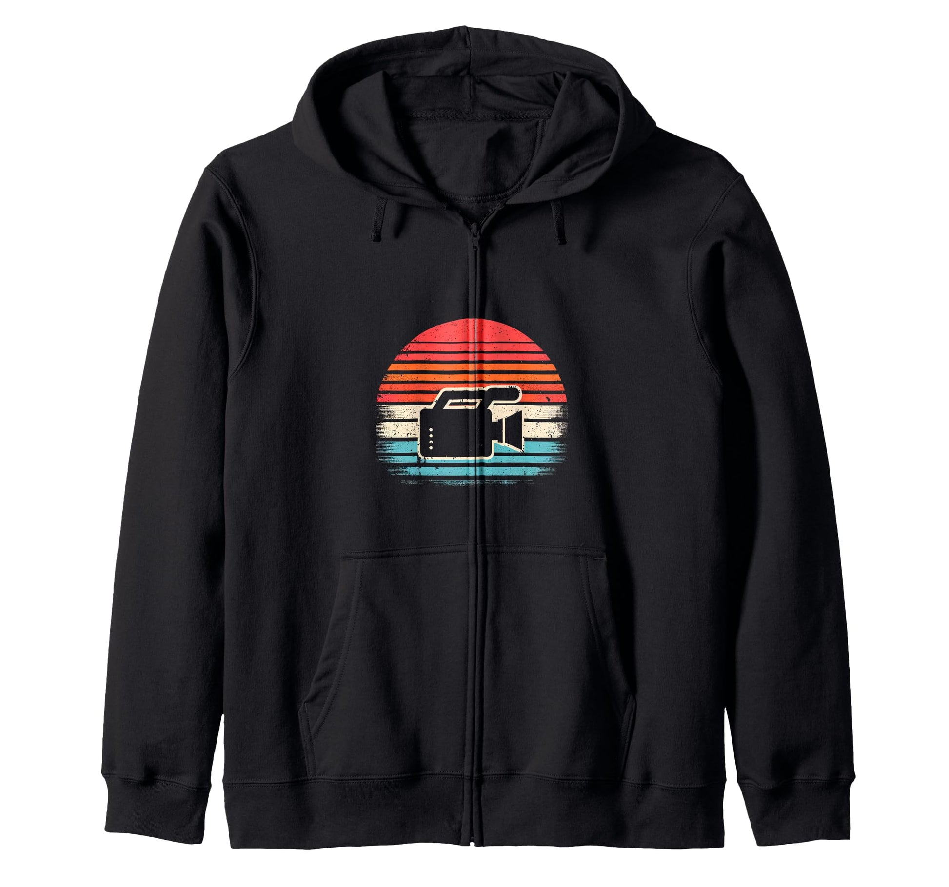 Sunset Video Camera Hoodie - Unique Graphic for Adults - T-Shirt, Sweatshirt, Hoodie