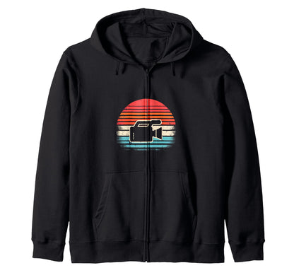 Sunset Video Camera Hoodie - Unique Graphic for Adults - T-Shirt, Sweatshirt, Hoodie