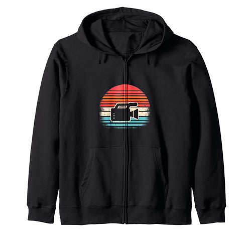 Sunset Video Camera Hoodie - Unique Graphic for Adults - T-Shirt, Sweatshirt, Hoodie