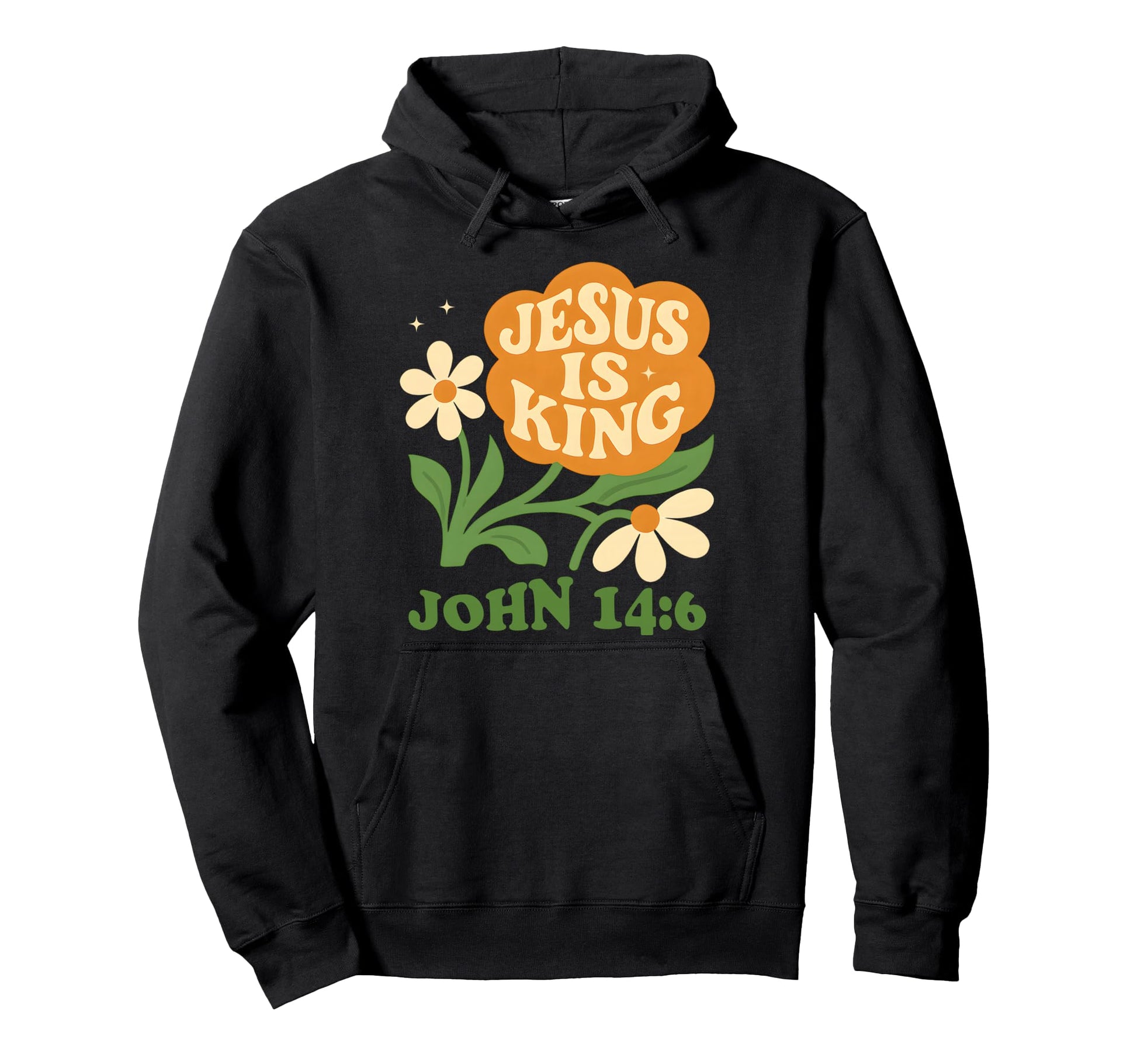 Boho Christian Flower Jesus Is King Hoodie - Trendy Graphic for Adults - T-Shirt, Sweatshirt, Hoodie