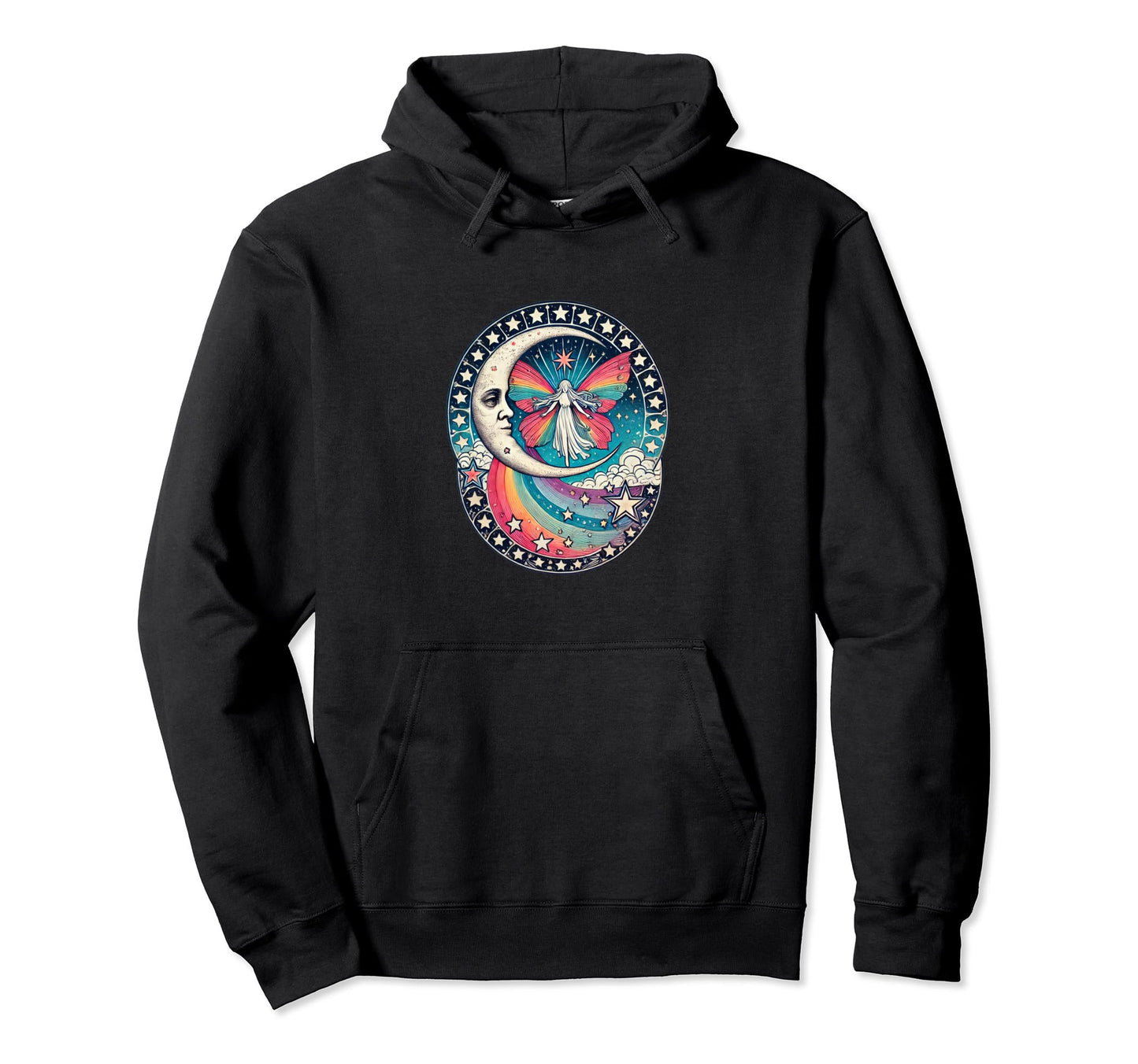 Celestial Rainbow Fairy Art Moon Child Hoodie - Novelty Apparel Men Women - T-Shirt, Sweatshirt, Hoodie