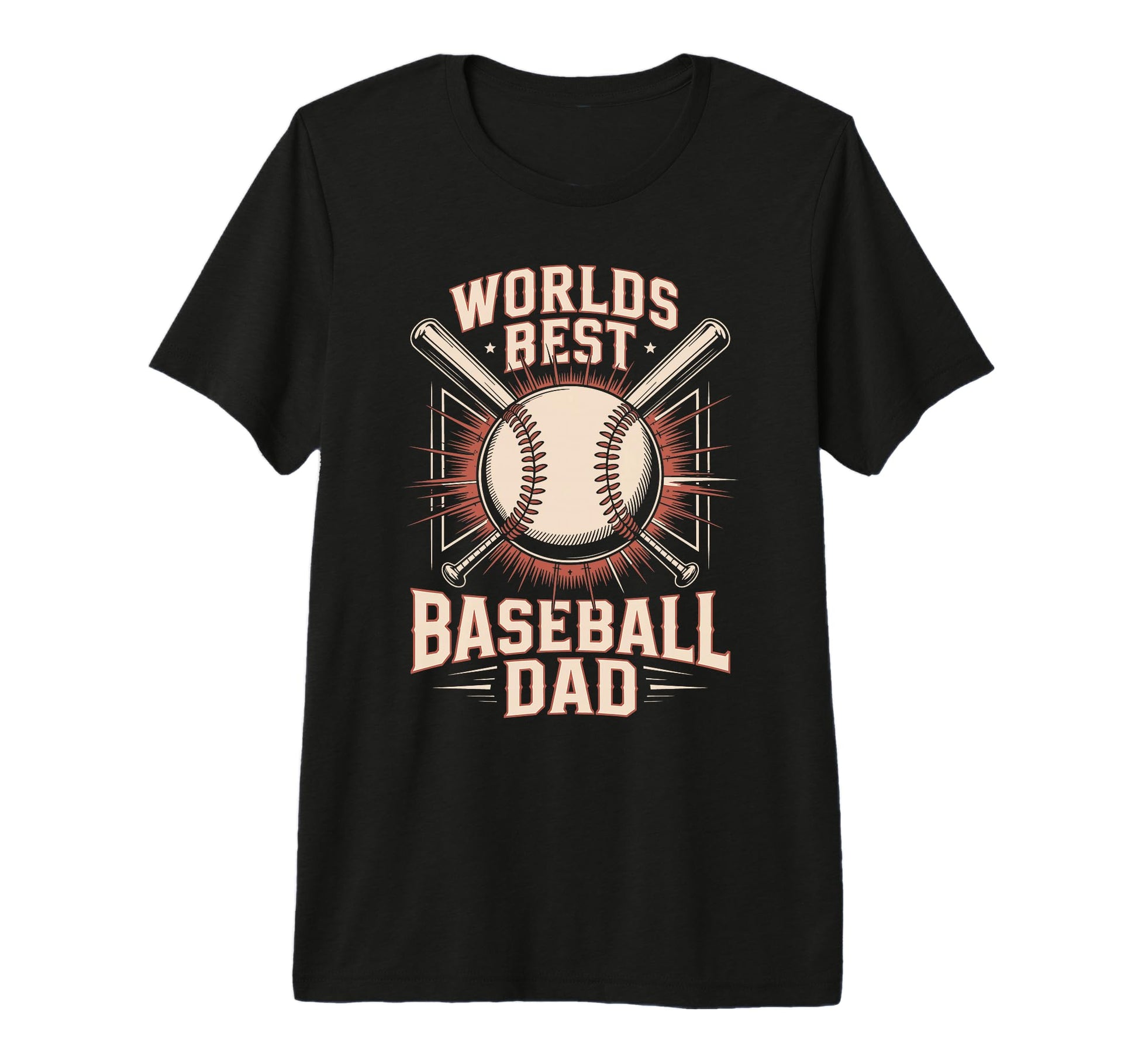 Worlds Best Baseball Dad Tri Blend T-Shirt - Fun Novelty Design Unisex - T-Shirt, Sweatshirt, Hoodie