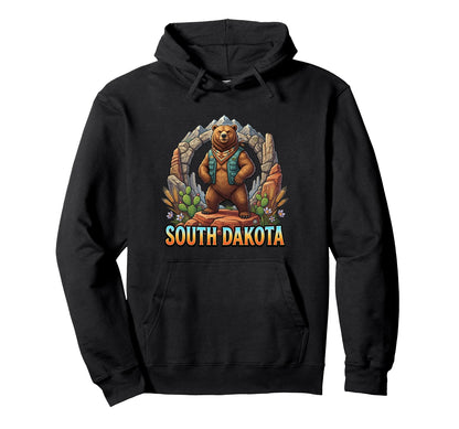 South Dakota Bear Badlands Hoodie - Casual Everyday Wear Men Women - T-Shirt, Sweatshirt, Hoodie