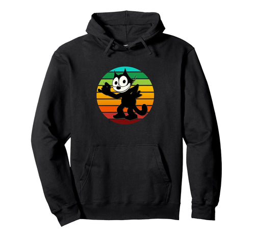 Felix Cartoon Cat Rainbow Sunset Sly Hoodie - Graphic Print Men Women - T-Shirt, Sweatshirt, Hoodie