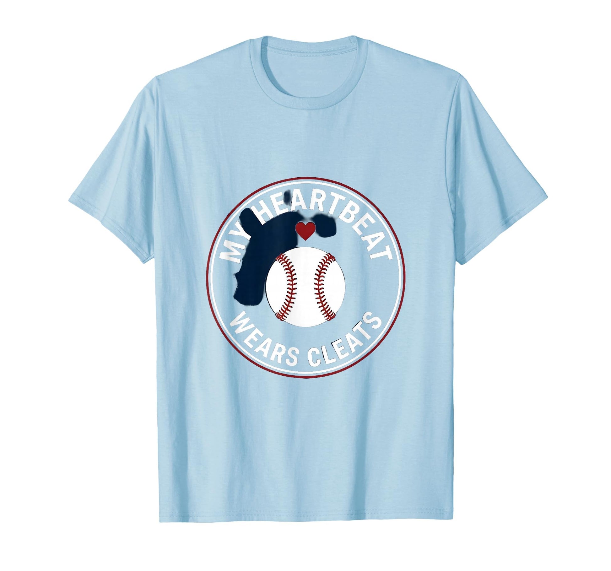 My Heartbeat Wears Cleats Baseball Mom T-Shirt - Custom Art Print Unisex - T-Shirt, Sweatshirt, Hoodie