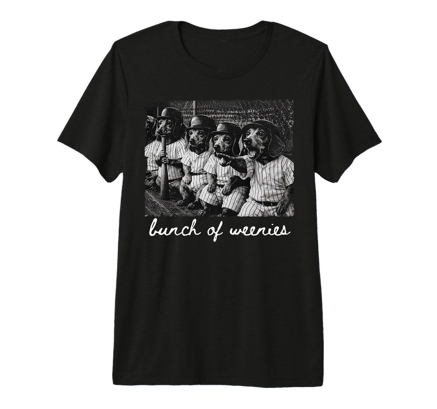 Bunch Weenies Funny Dachshund Dog Baseball T-Shirt - Unique Graphic Unisex - T-Shirt, Sweatshirt, Hoodie