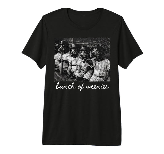 Bunch Weenies Funny Dachshund Dog Baseball T-Shirt - Unique Graphic Unisex - T-Shirt, Sweatshirt, Hoodie