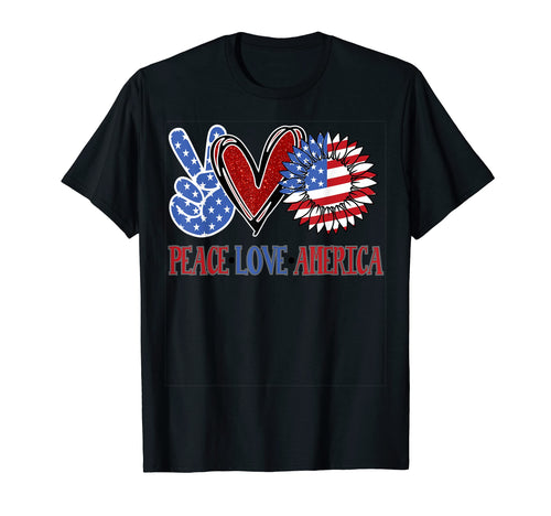 Peace Love America Sunflower T-Shirt - Graphic Print Men Women - T-Shirt, Sweatshirt, Hoodie