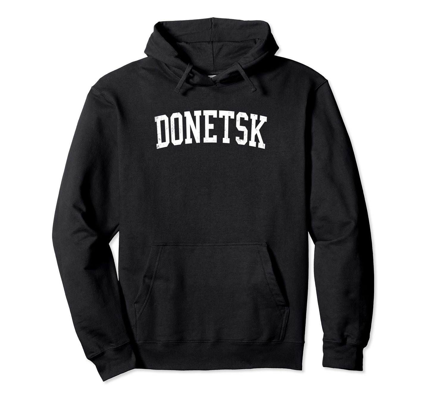 Donetsk Ukraine Distressed White Varsity Hoodie - Graphic Print Men Women - T-Shirt, Sweatshirt, Hoodie