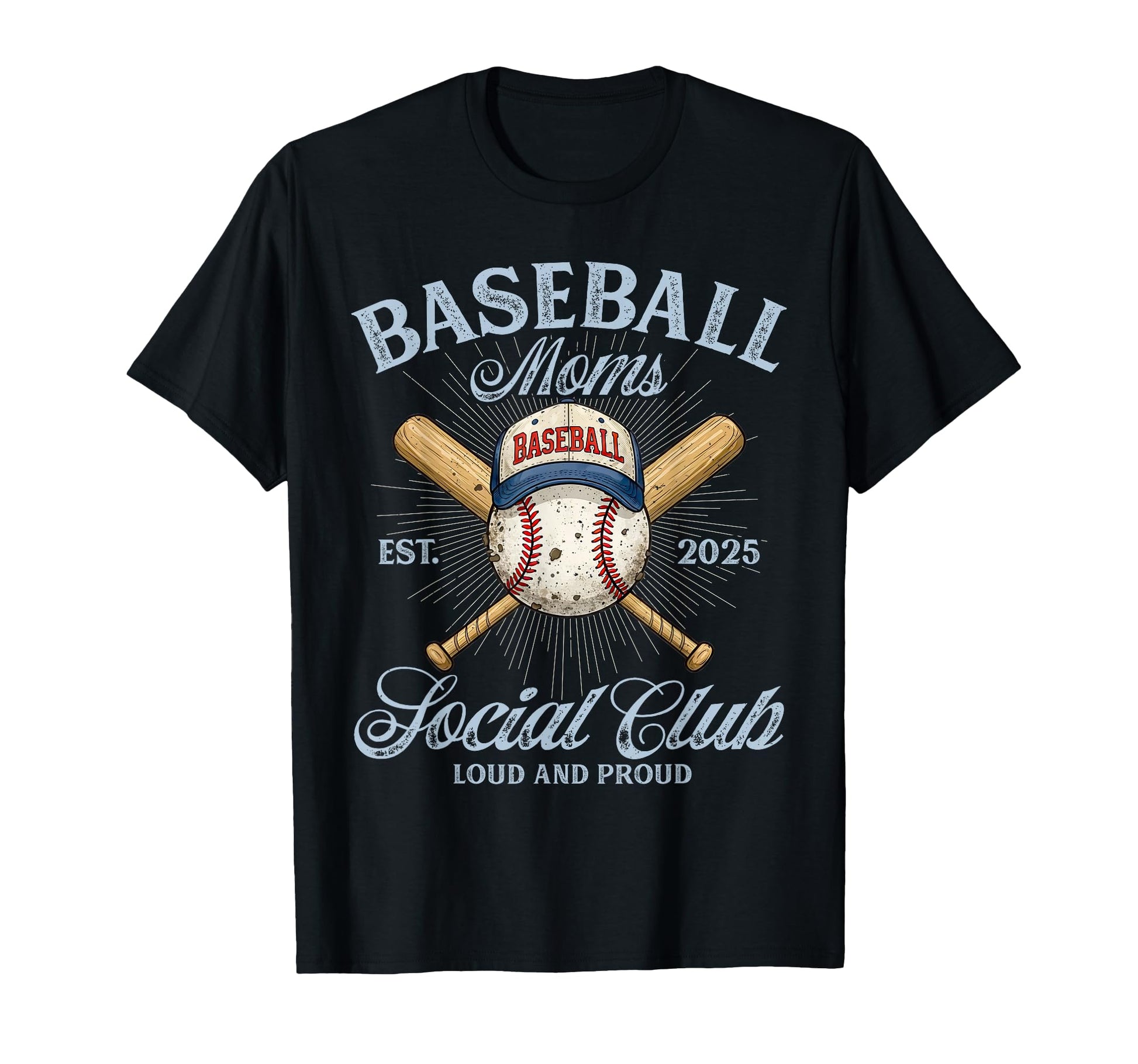 Baseball Moms Social Club Loud And T-Shirt - Minimalist Print for Adults - T-Shirt, Sweatshirt, Hoodie
