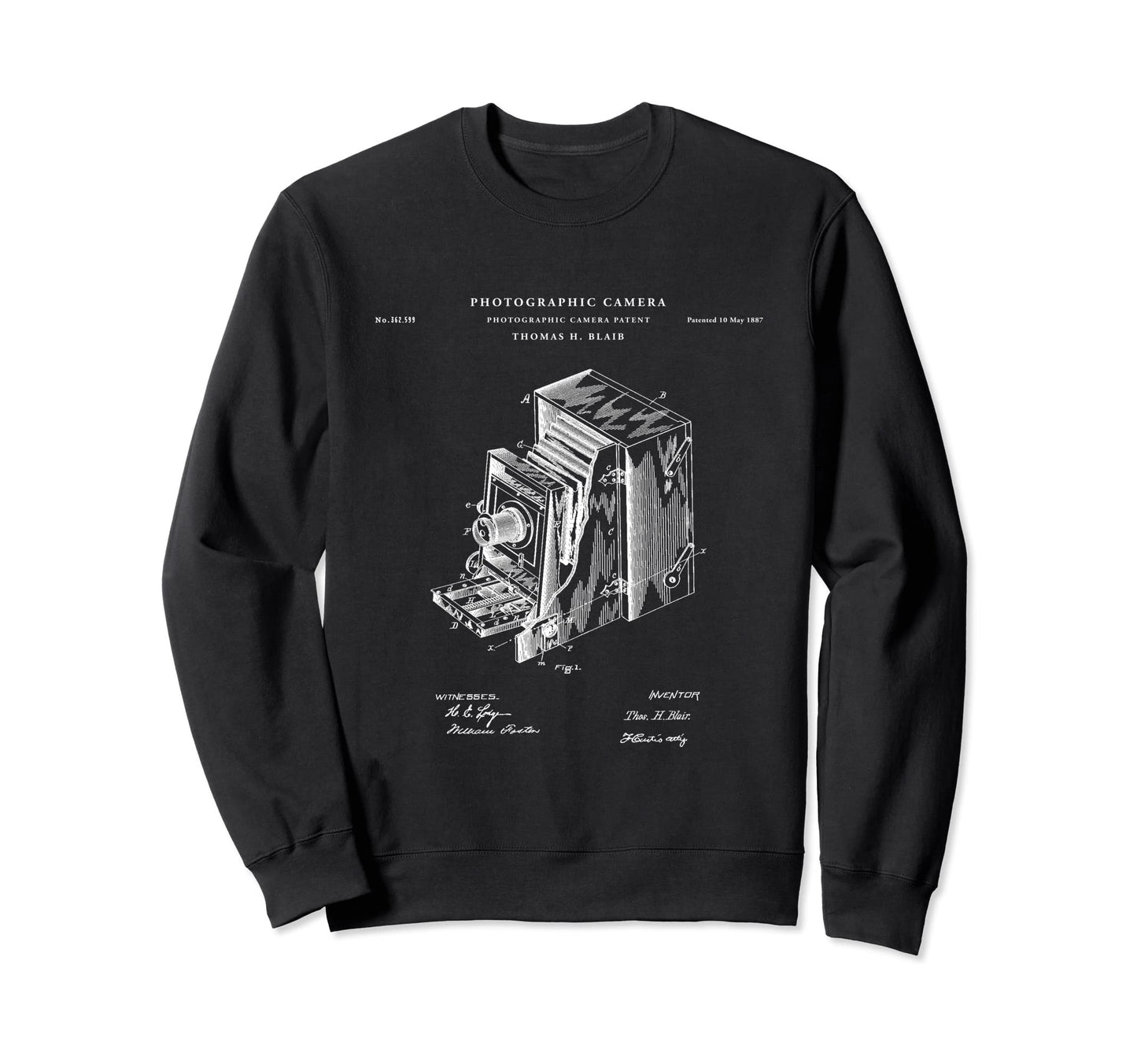 Photographic Camera Patent Camera Sweatshirt - Streetwear Style Unisex - T-Shirt, Sweatshirt, Hoodie