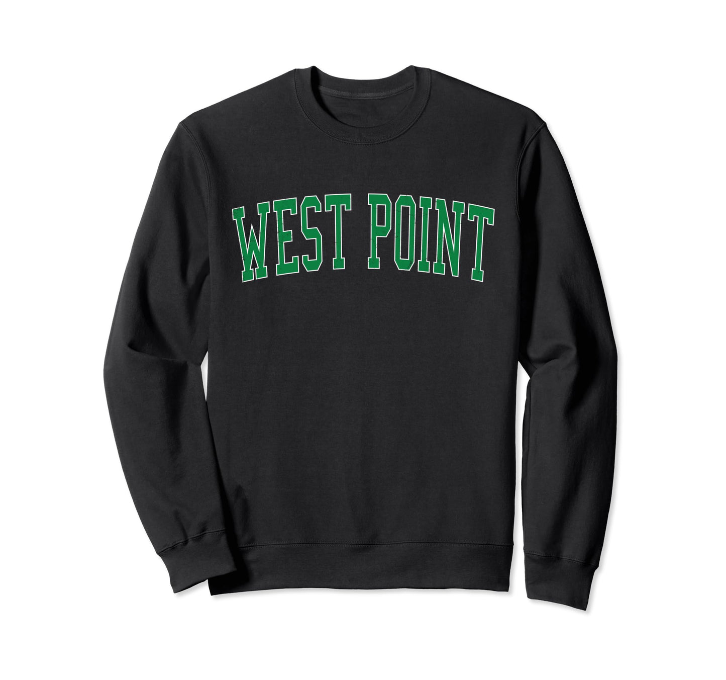 West Point Ut Distressed Green Sweatshirt - Novelty Apparel for Adults - T-Shirt, Sweatshirt, Hoodie
