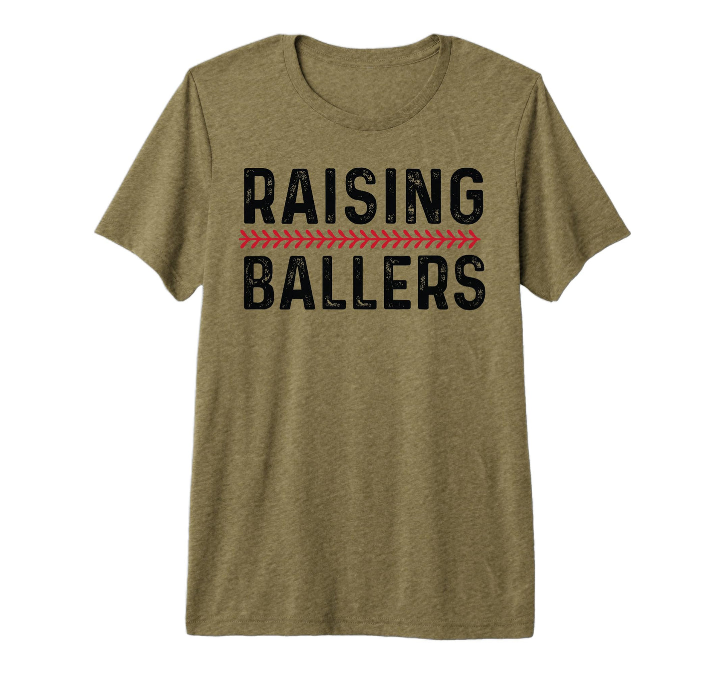Raising Ballers Funny Mom Baseball T-Shirt - Minimalist Print for Adults - T-Shirt, Sweatshirt, Hoodie