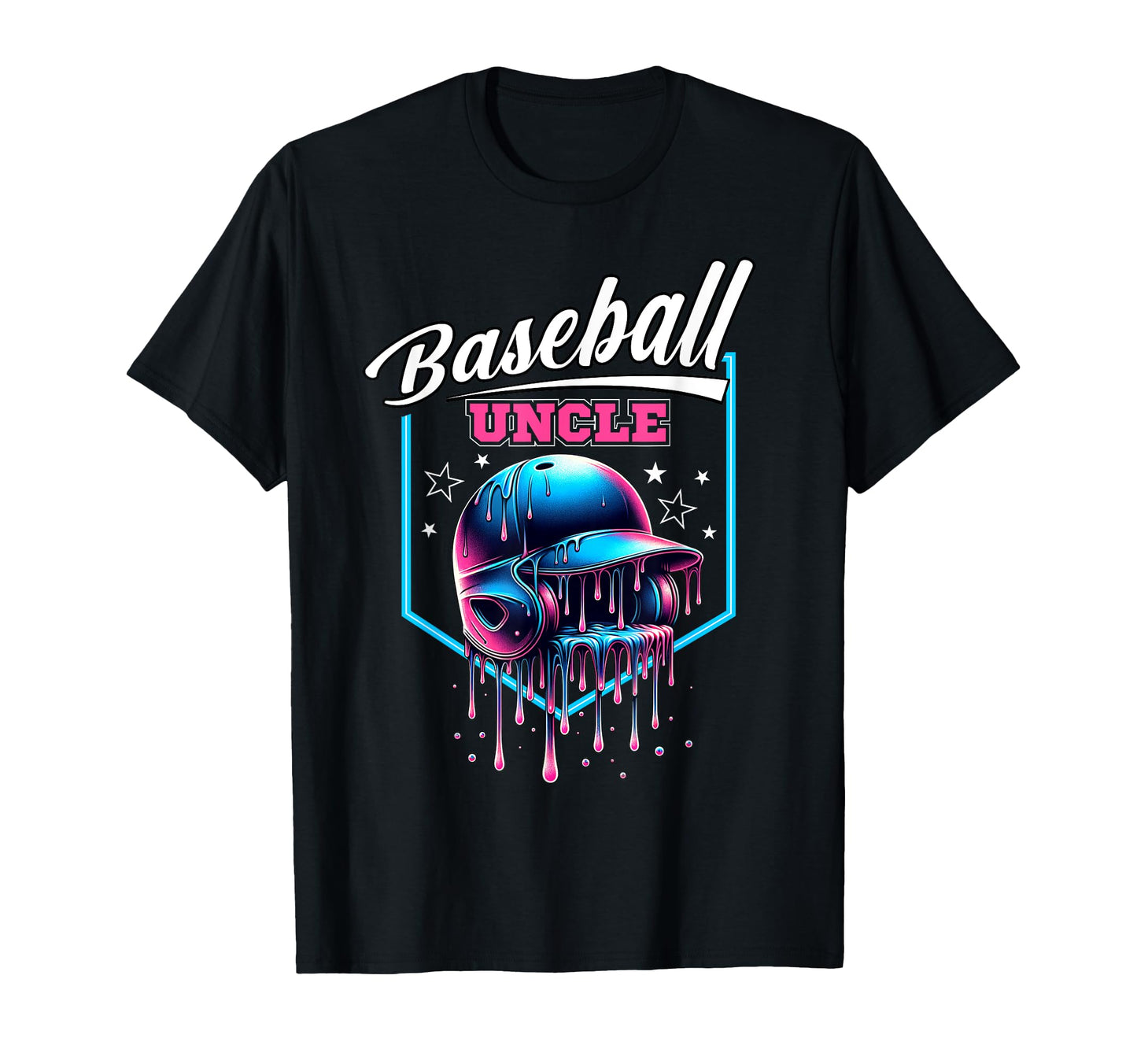 Baseball Uncle Fathers Day Baseball Drip T-Shirt - Aesthetic Graphic Unisex - T-Shirt, Sweatshirt, Hoodie