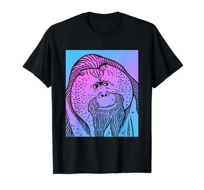 Vaporwave Orangutan Aesthetic T-Shirt - Fun Novelty Design Men Women - T-Shirt, Sweatshirt, Hoodie