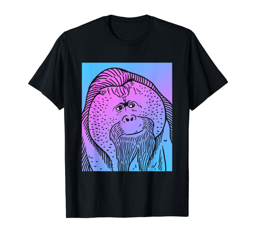 Vaporwave Orangutan Aesthetic T-Shirt - Fun Novelty Design Men Women - T-Shirt, Sweatshirt, Hoodie