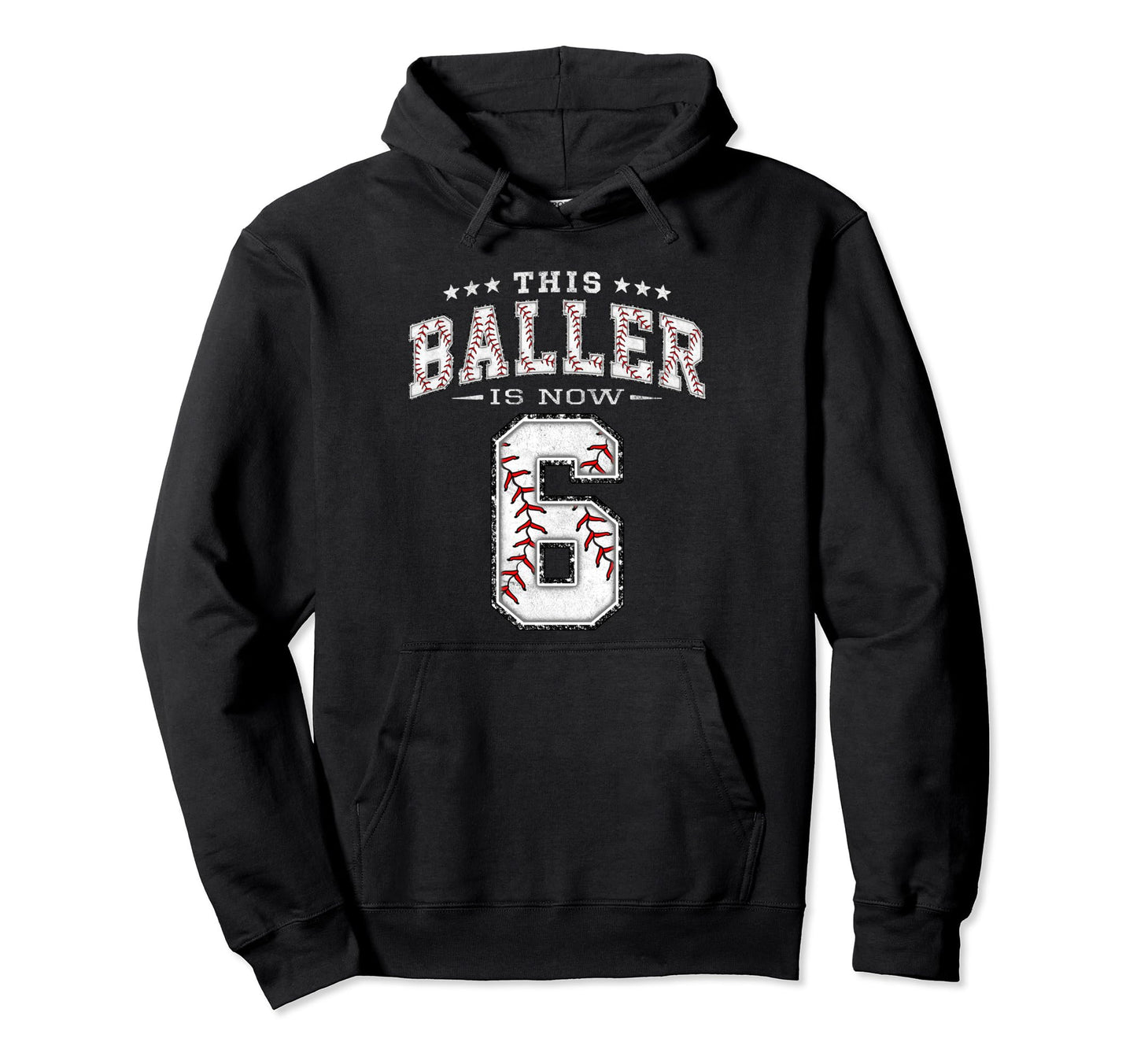 6 Years Old Birthday Baseball Theme Six 6Th Hoodie - Trendy Graphic Unisex - T-Shirt, Sweatshirt, Hoodie
