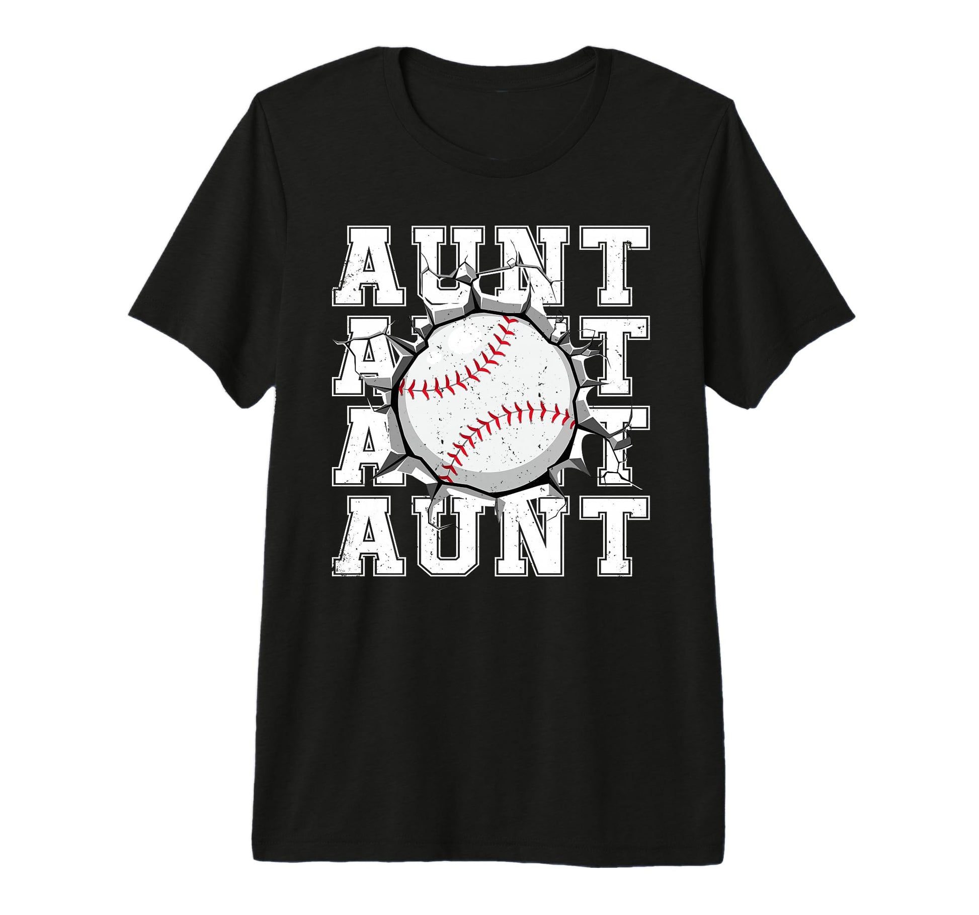 Baseball Aunt Cracked Wall Family T-Shirt - Trendy Graphic Men Women - T-Shirt, Sweatshirt, Hoodie