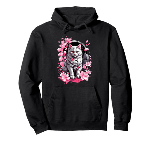 Anime Cat Japanese Vaporwave Hoodie - Streetwear Style for Adults - T-Shirt, Sweatshirt, Hoodie