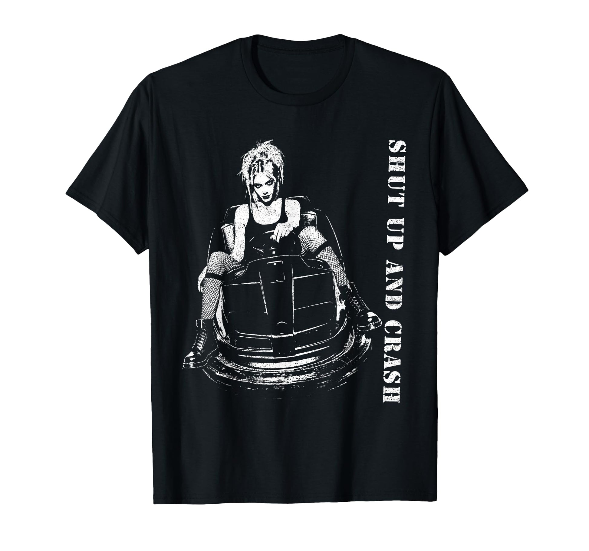Punk Shut Up 90S Urban Grunge Distressed T-Shirt - Graphic Print for Adults - T-Shirt, Sweatshirt, Hoodie