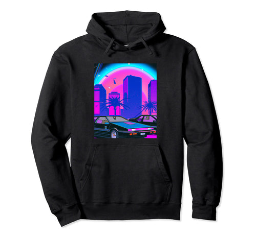 Vaporwave Aesthetic Synthwave City Hoodie - Unique Graphic Unisex - T-Shirt, Sweatshirt, Hoodie
