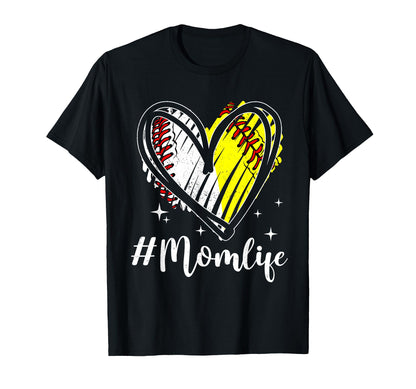 Baseball Softball Mom Life Mothers Day T-Shirt - Minimalist Print Men Women - T-Shirt, Sweatshirt, Hoodie