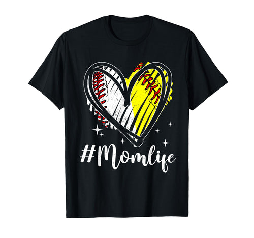 Baseball Softball Mom Life Mothers Day T-Shirt - Minimalist Print Men Women - T-Shirt, Sweatshirt, Hoodie