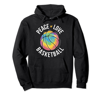Peace Love Basketball Hoodie - Aesthetic Graphic for Adults - T-Shirt, Sweatshirt, Hoodie