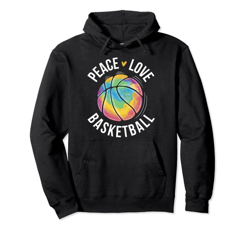 Peace Love Basketball Hoodie - Aesthetic Graphic for Adults - T-Shirt, Sweatshirt, Hoodie