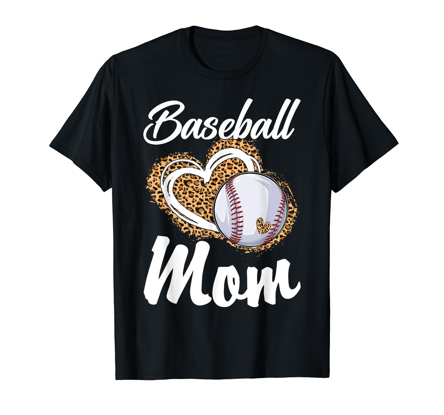 Baseball Mom Grandma Leopard Baseball T-Shirt - Custom Art Print Men Women - T-Shirt, Sweatshirt, Hoodie