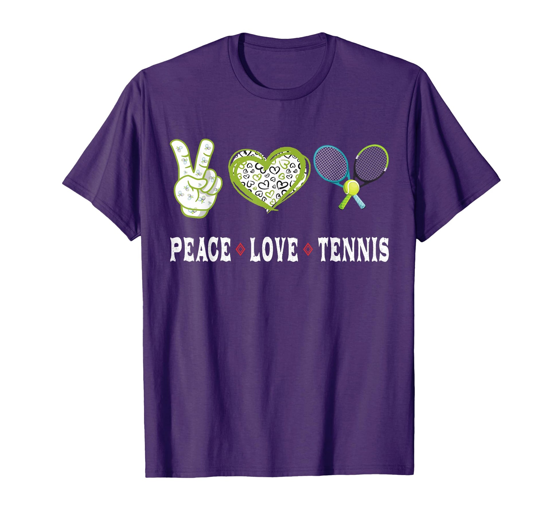 Tennis Lovers Player Fans Peace Love T-Shirt - Minimalist Print Men Women - T-Shirt, Sweatshirt, Hoodie