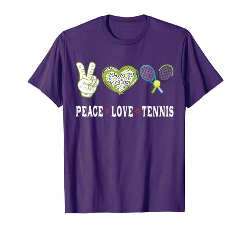 Tennis Lovers Player Fans Peace Love T-Shirt - Minimalist Print Men Women - T-Shirt, Sweatshirt, Hoodie