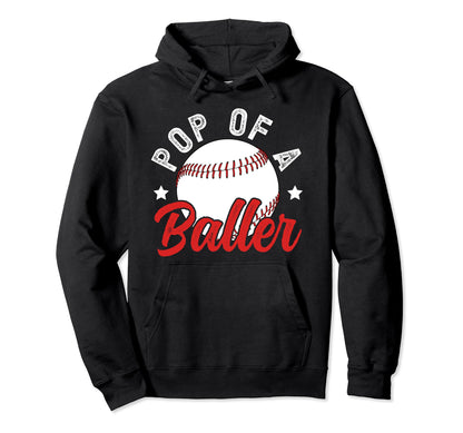 Pop Baller Baseball Pop Baseball Hoodie - Fun Novelty Design for Adults - T-Shirt, Sweatshirt, Hoodie