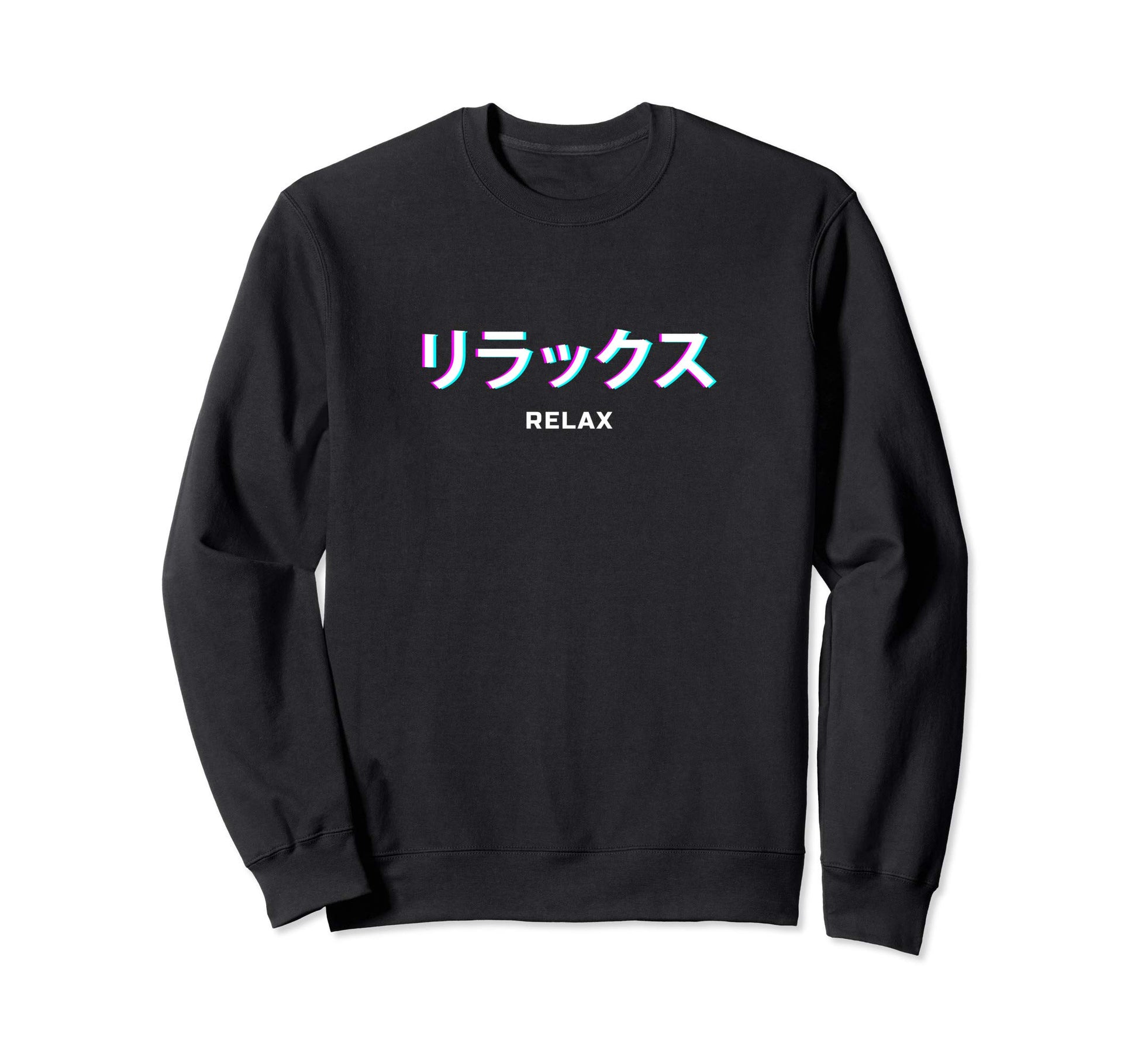 Relax Japanese Text Vaporwave Sweatshirt - Trendy Graphic Men Women - T-Shirt, Sweatshirt, Hoodie