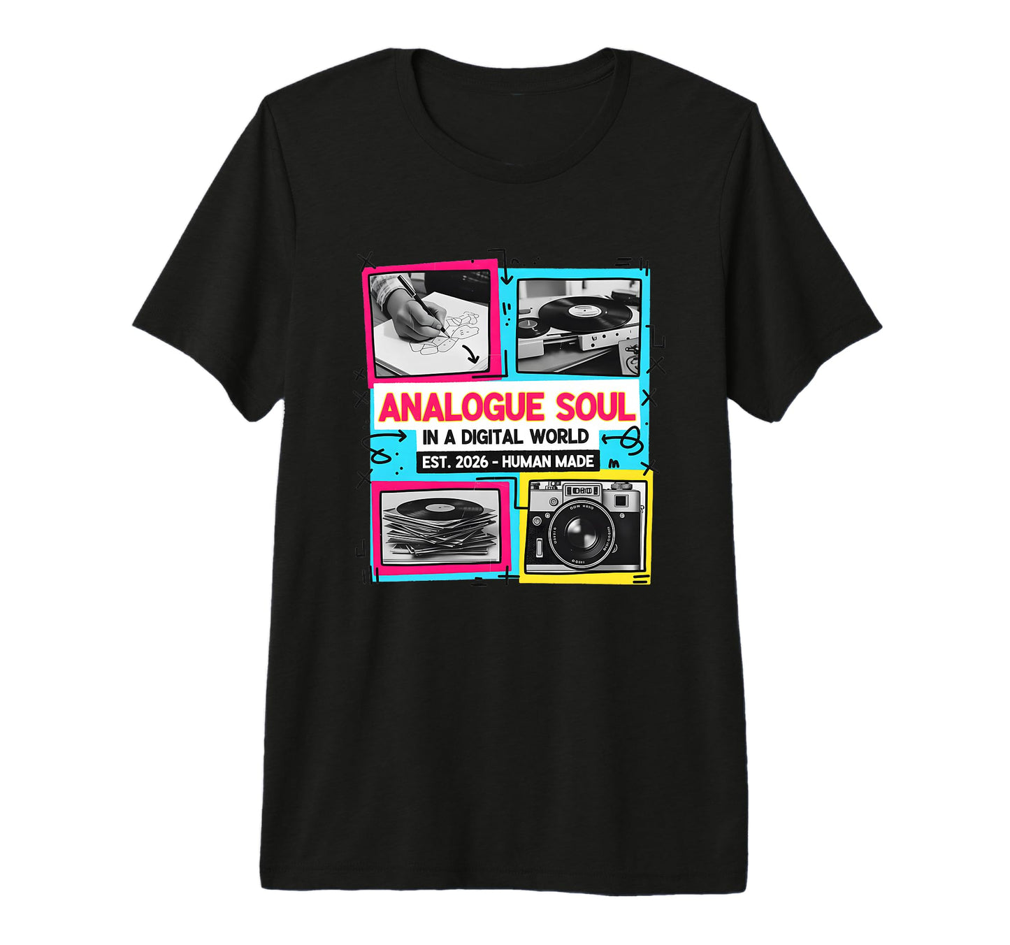 Analog Soul Cassette Vinyl Camera T-Shirt - Novelty Apparel Unisex - T-Shirt, Sweatshirt, Hoodie