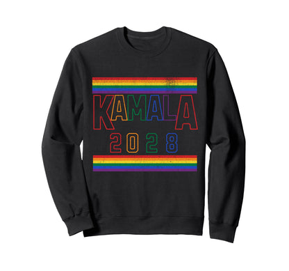 Kamala Harris 2028 Lgbtq Pride Rainbow Sweatshirt - Trendy Graphic Unisex - T-Shirt, Sweatshirt, Hoodie