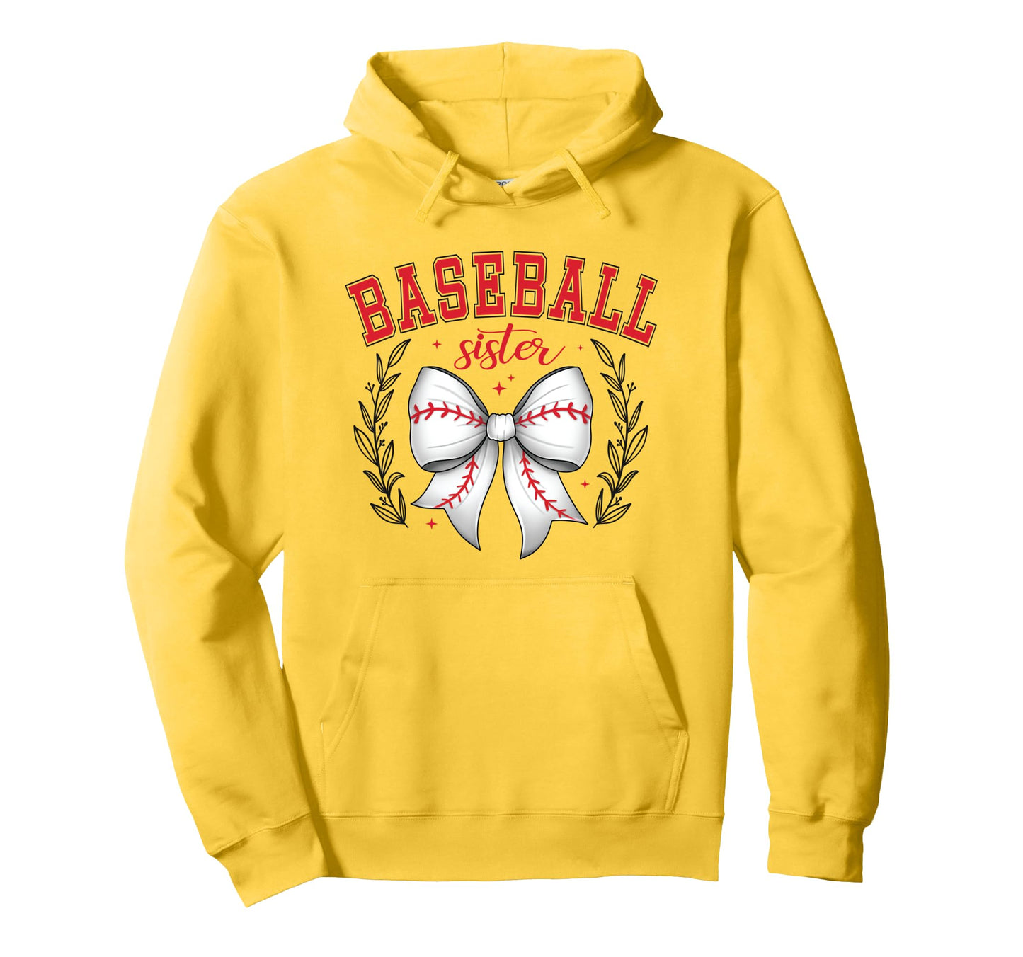 Baseball Sister Coquette Bow Cheer Hoodie - Custom Art Print Men Women - T-Shirt, Sweatshirt, Hoodie