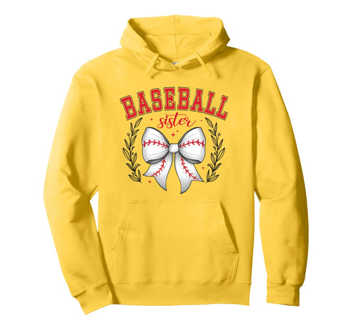 Baseball Sister Coquette Bow Cheer Hoodie - Custom Art Print Men Women - T-Shirt, Sweatshirt, Hoodie