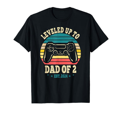 Daddy Again 2024 I Leveled Up To Dad 2 T-Shirt - Trendy Graphic for Adults - T-Shirt, Sweatshirt, Hoodie