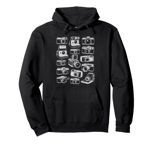 Photographer Camera Collection Hoodie - Novelty Apparel for Adults - T-Shirt, Sweatshirt, Hoodie