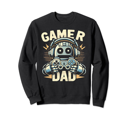 Gamer Dad Game Controller Gaming Sweatshirt - Aesthetic Graphic Unisex - T-Shirt, Sweatshirt, Hoodie