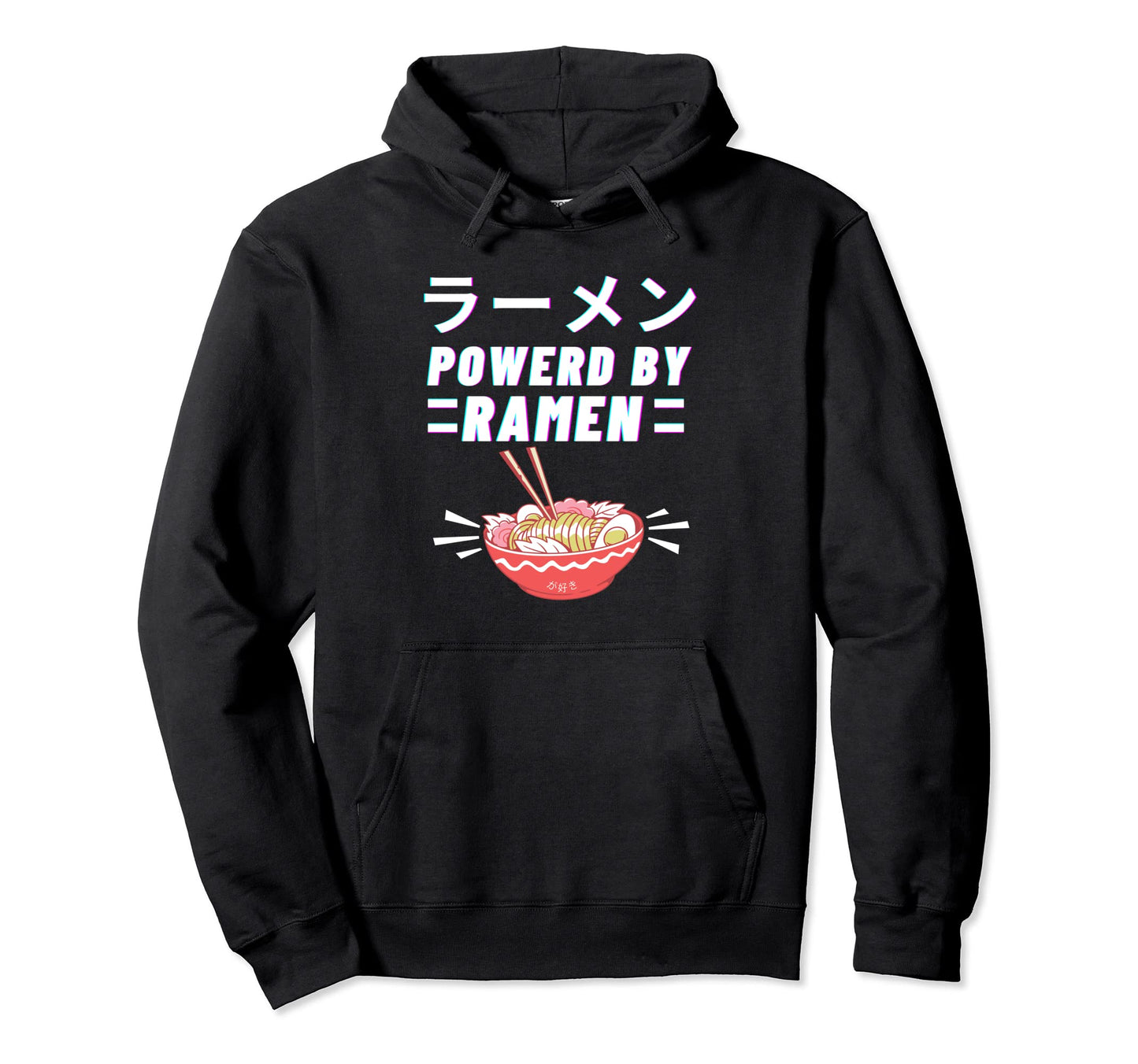 Powered Ramen Anime Japanese Kanji Hoodie - Streetwear Style for Adults - T-Shirt, Sweatshirt, Hoodie